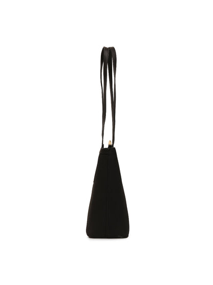 Magnolia Black PU Leather Textured One Size Women Tote