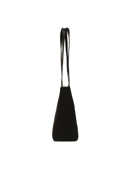 Magnolia Black PU Leather Textured One Size Women Tote