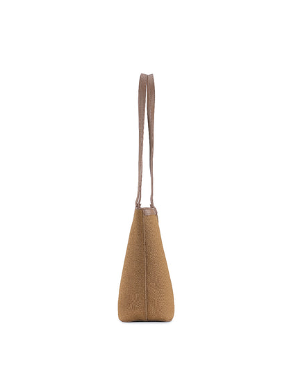 Magnolia Brown PU Leather Textured One Size Women Tote