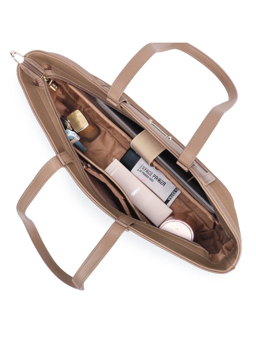 Magnolia Brown PU Leather Textured One Size Women Tote