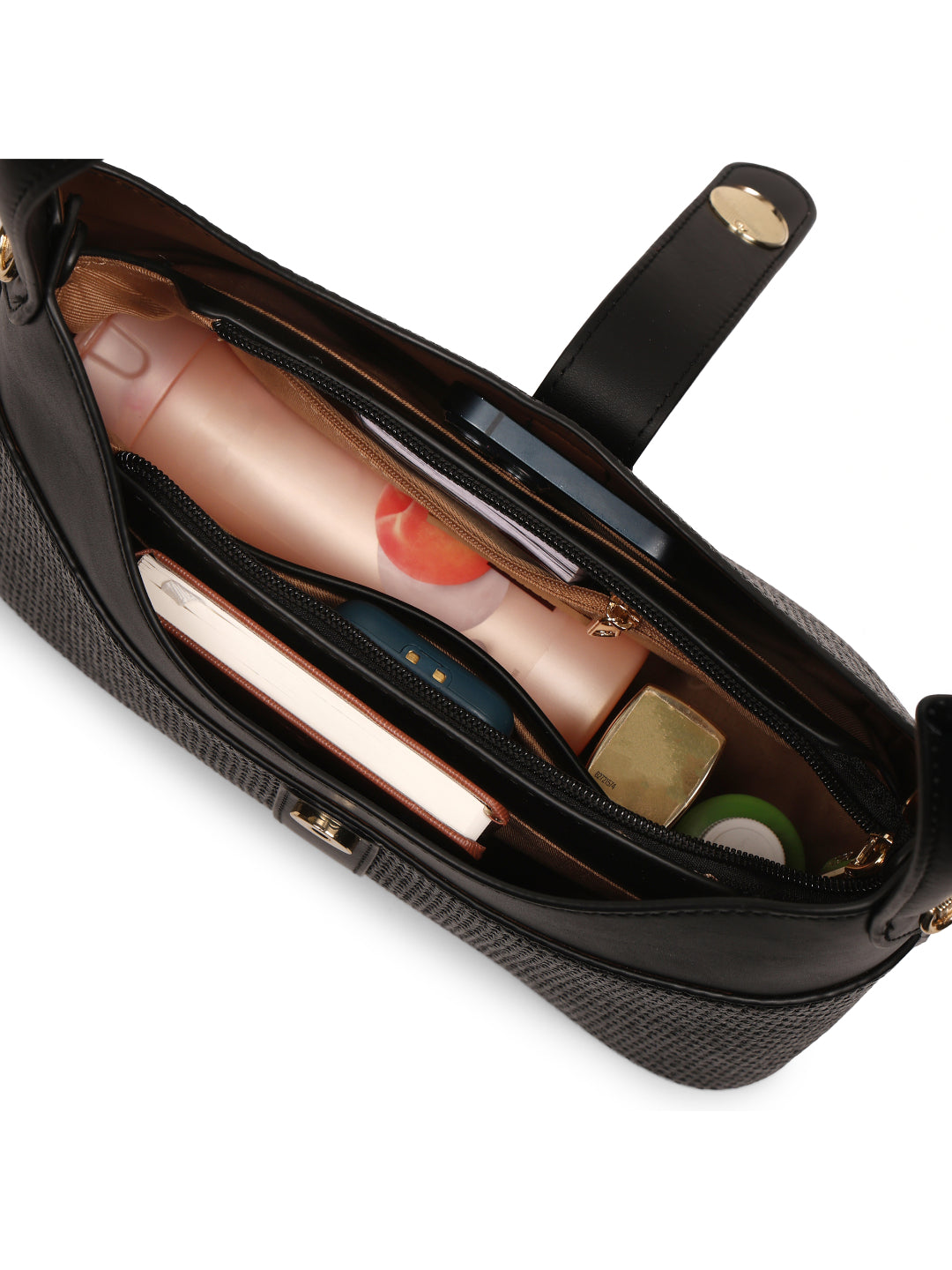 Magnolia Black PU Leather Solid One Size Women Shoulder Bag