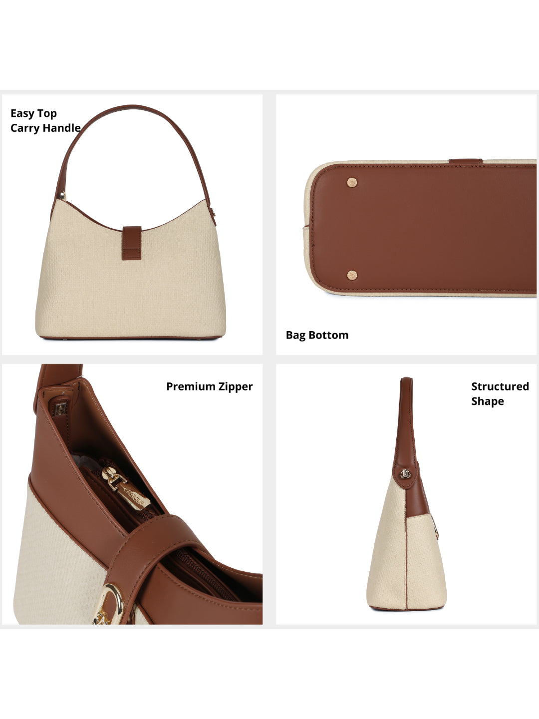 Magnolia Beige PU Leather Solid One Size Women Shoulder Bag