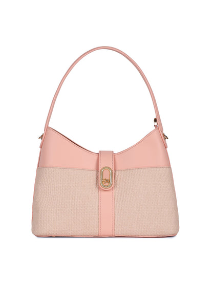 Magnolia Pink PU Leather Solid One Size Women Shoulder Bag
