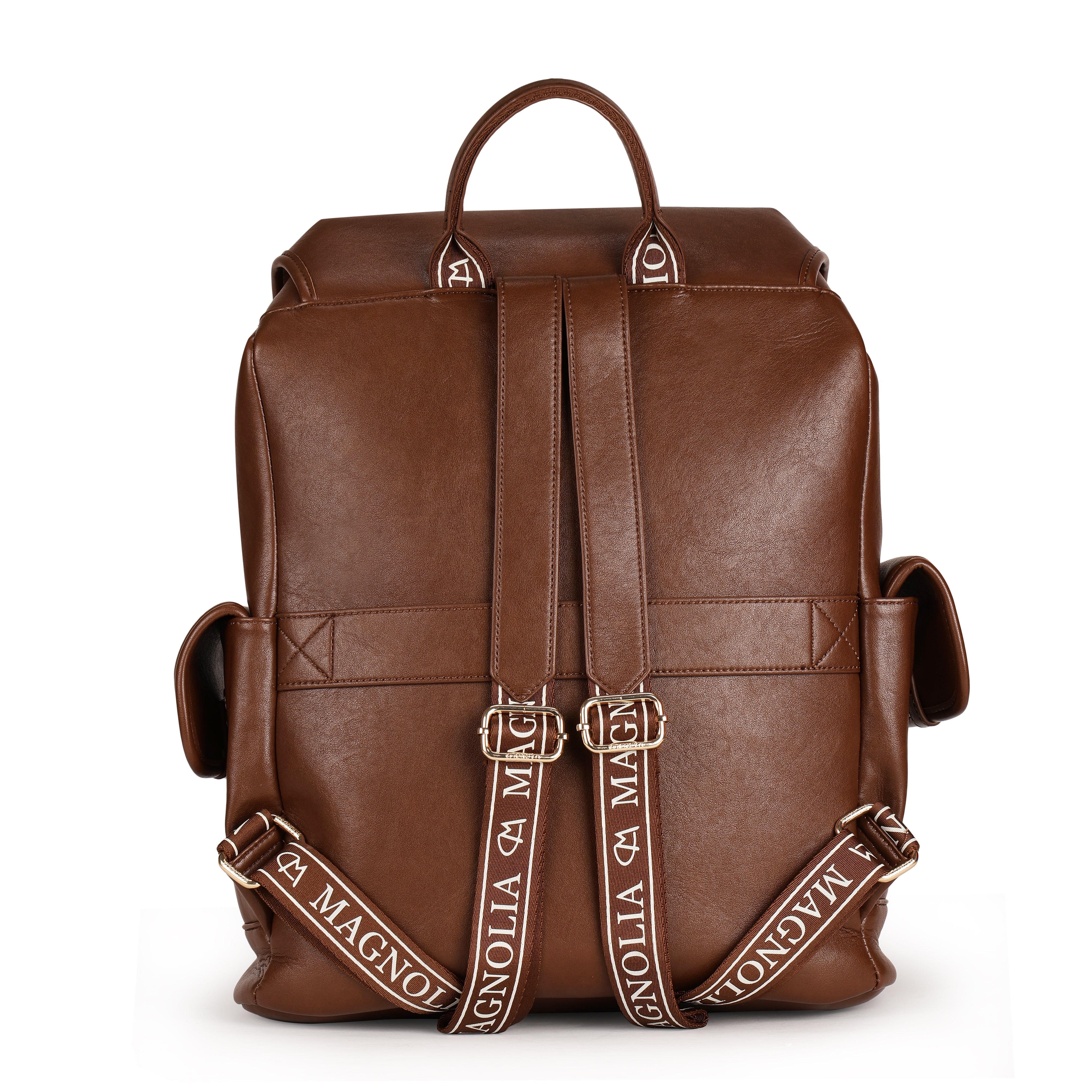 Magnolia PU Leather  Brown Backpack