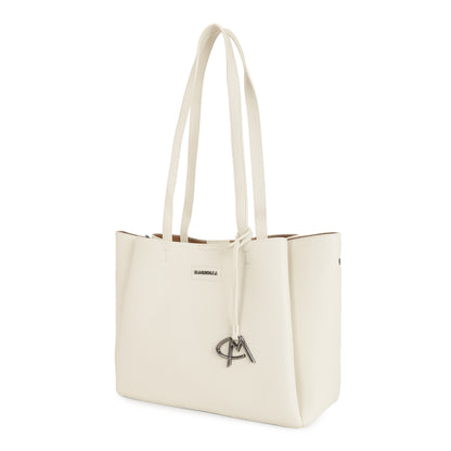 Magnolia PU Leather Women Beige Tote Bag
