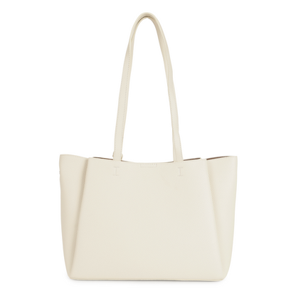 Magnolia PU Leather Women Beige Tote Bag