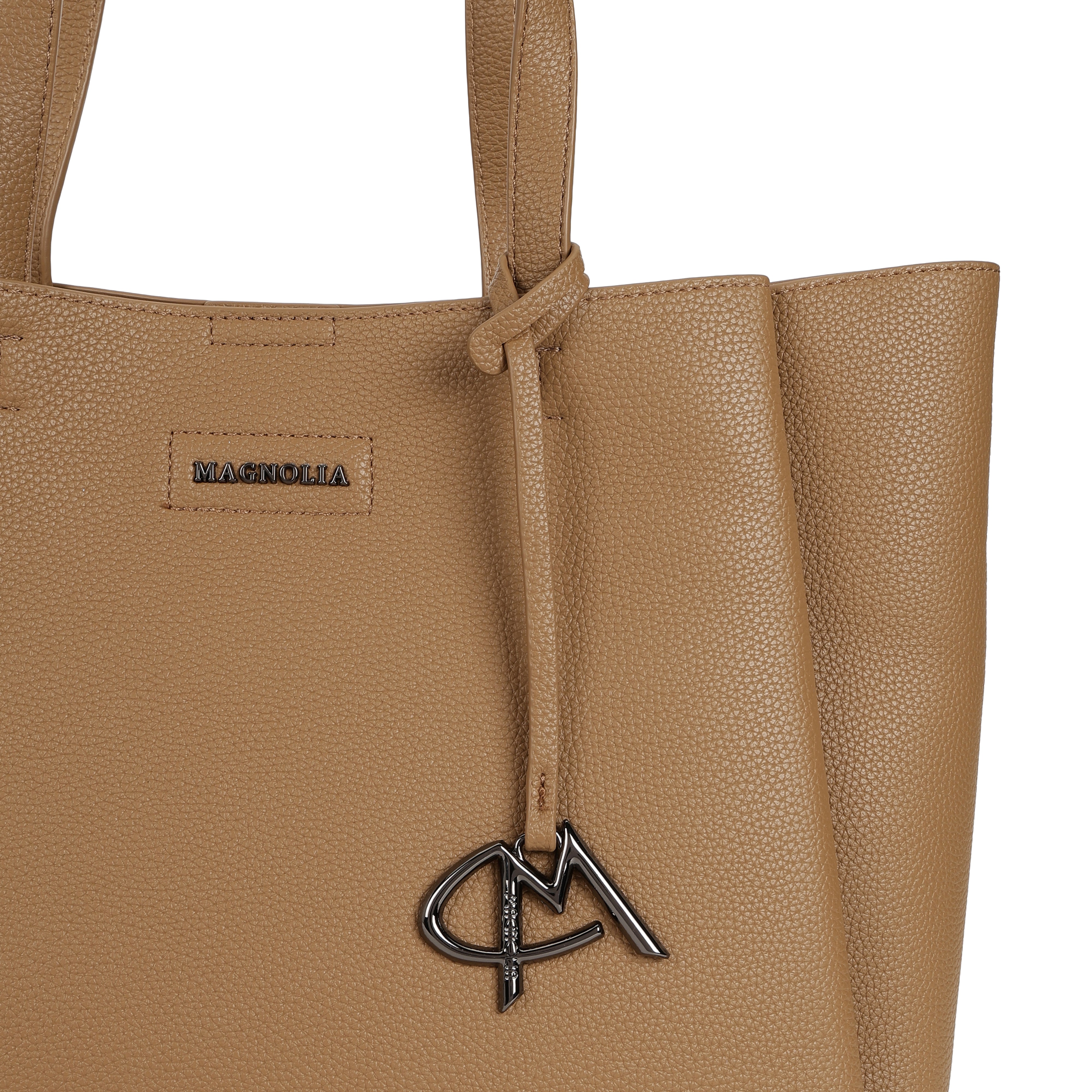 Magnolia PU Leather Women Brown Tote Bag