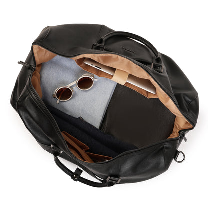 Magnolia PU Leather  Black Duffle Bag