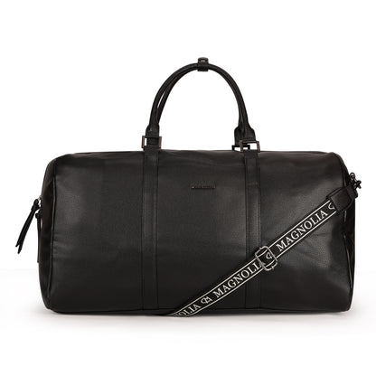 Magnolia PU Leather  Black Duffle Bag