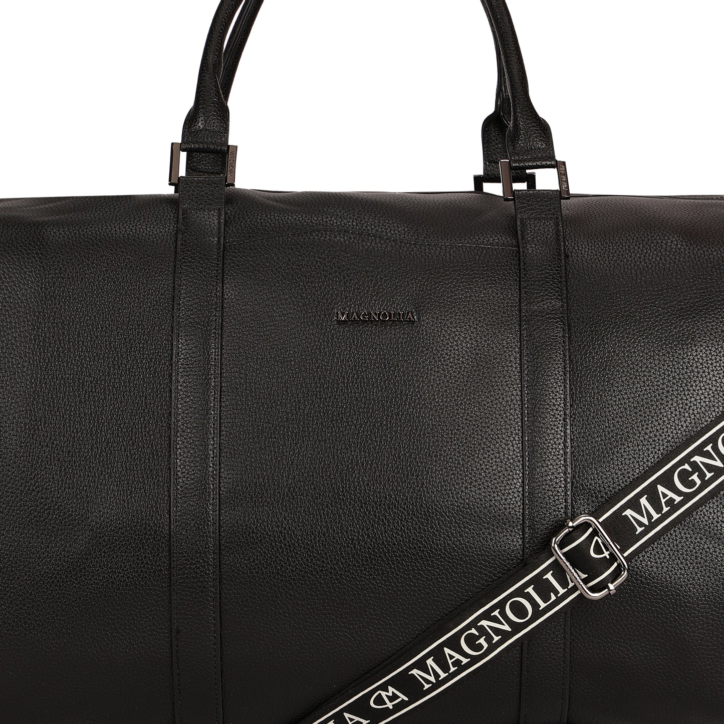 Magnolia PU Leather  Black Duffle Bag