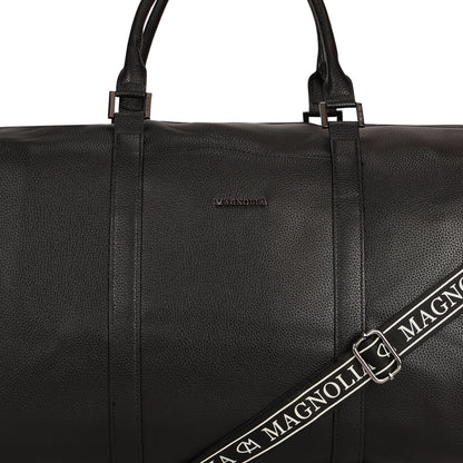 Magnolia PU Leather  Black Duffle Bag