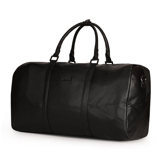 Magnolia PU Leather  Black Duffle Bag
