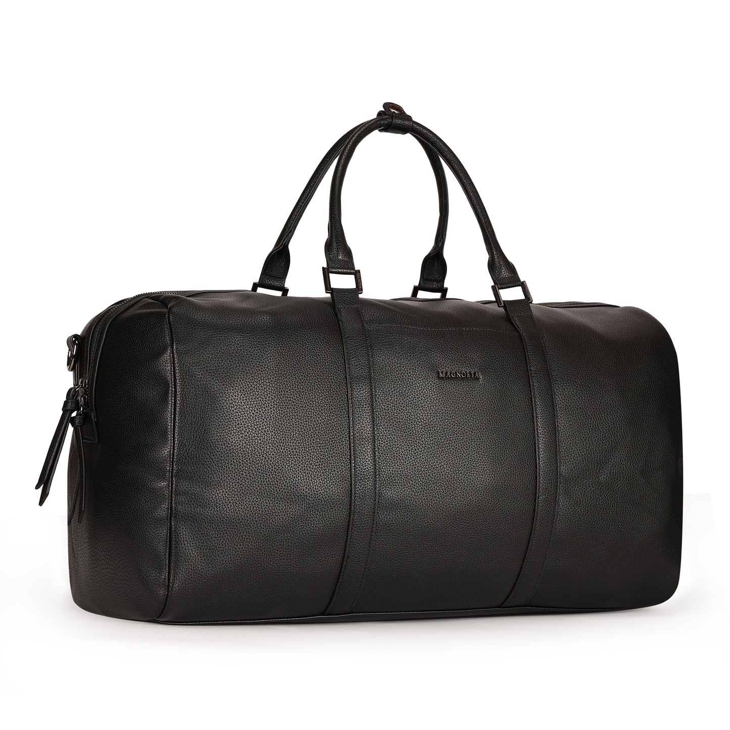 Magnolia PU Leather  Black Duffle Bag