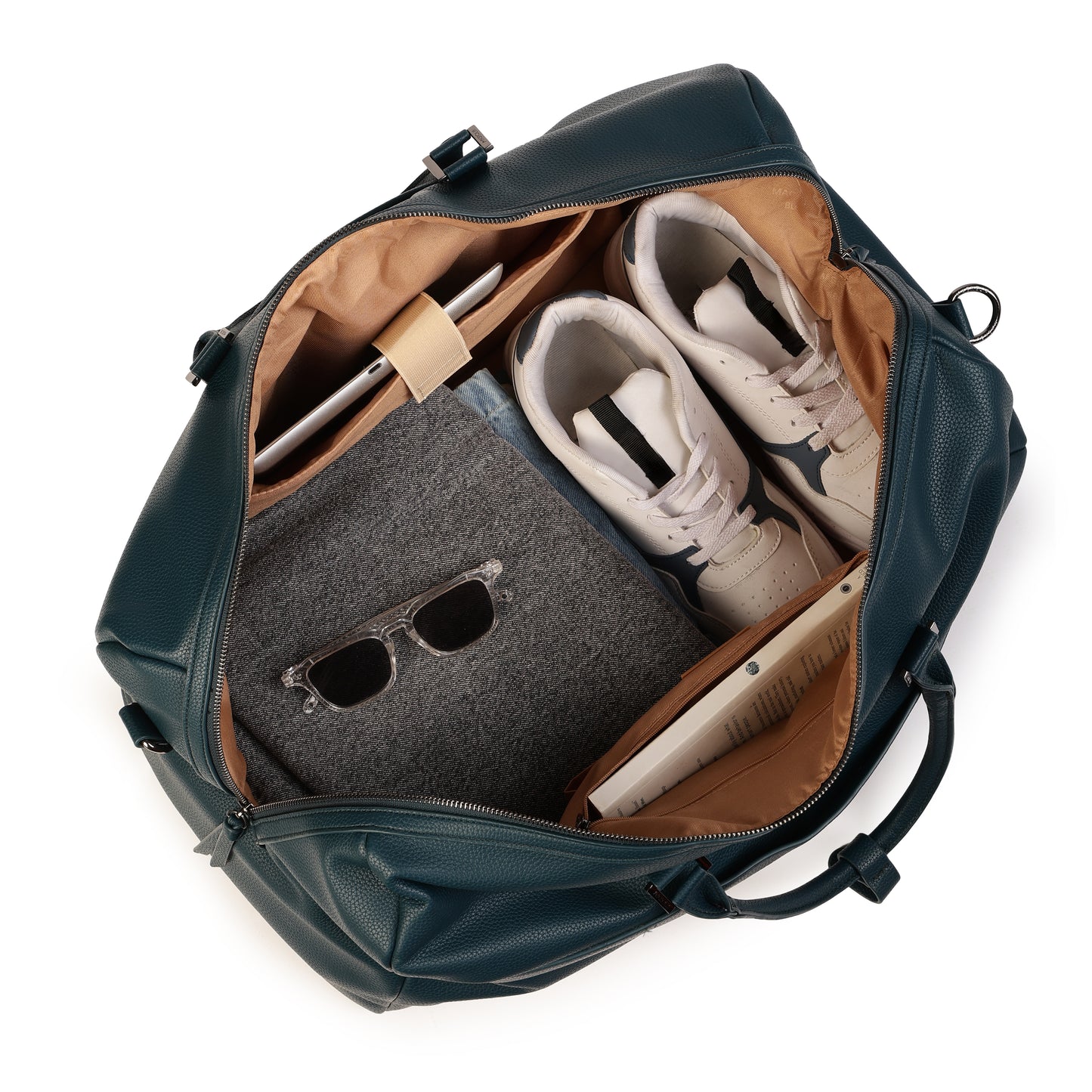 Magnolia PU Leather  Blue Duffle Bag