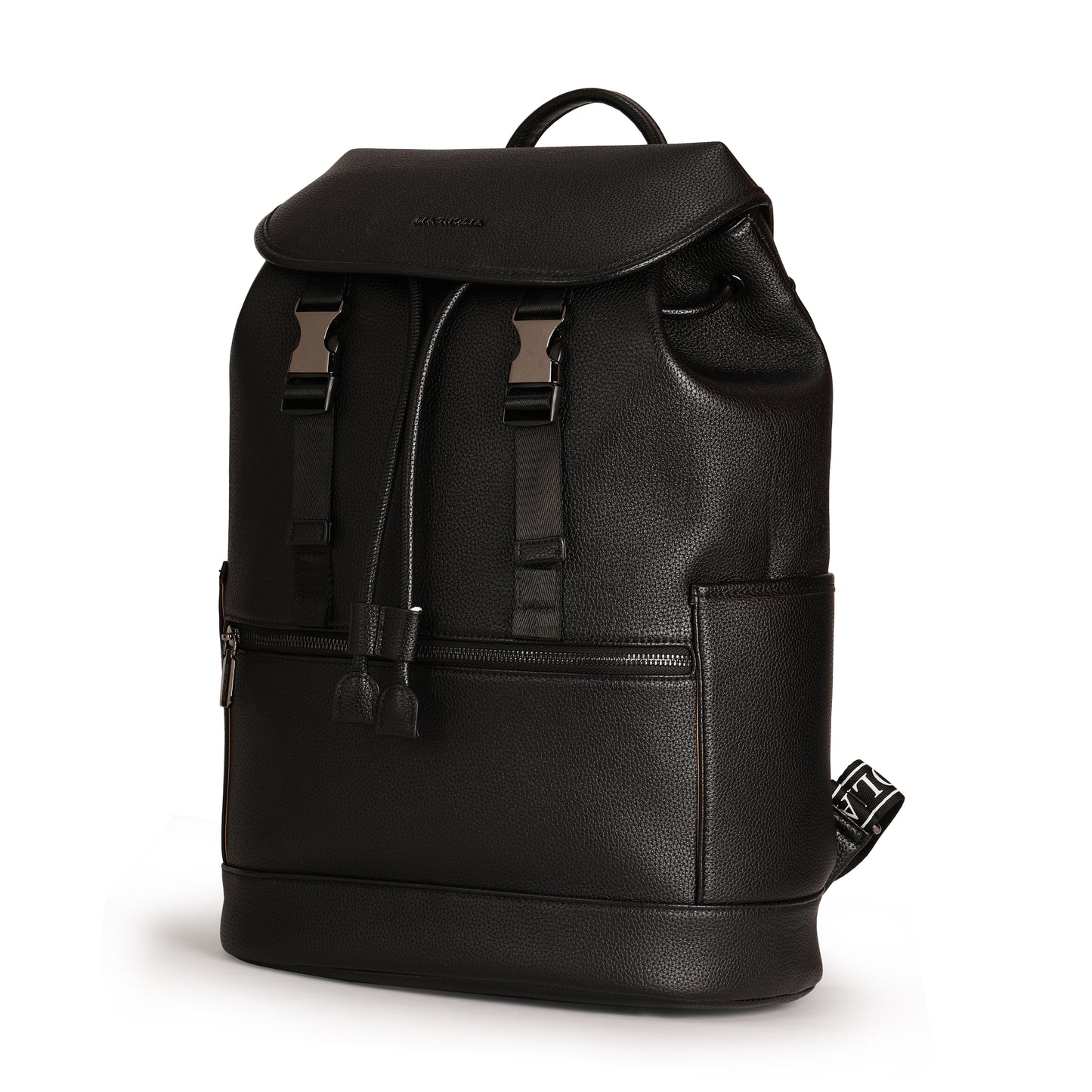 Magnolia PU Leather  Black Backpack