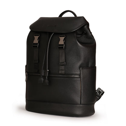 Magnolia PU Leather  Black Backpack