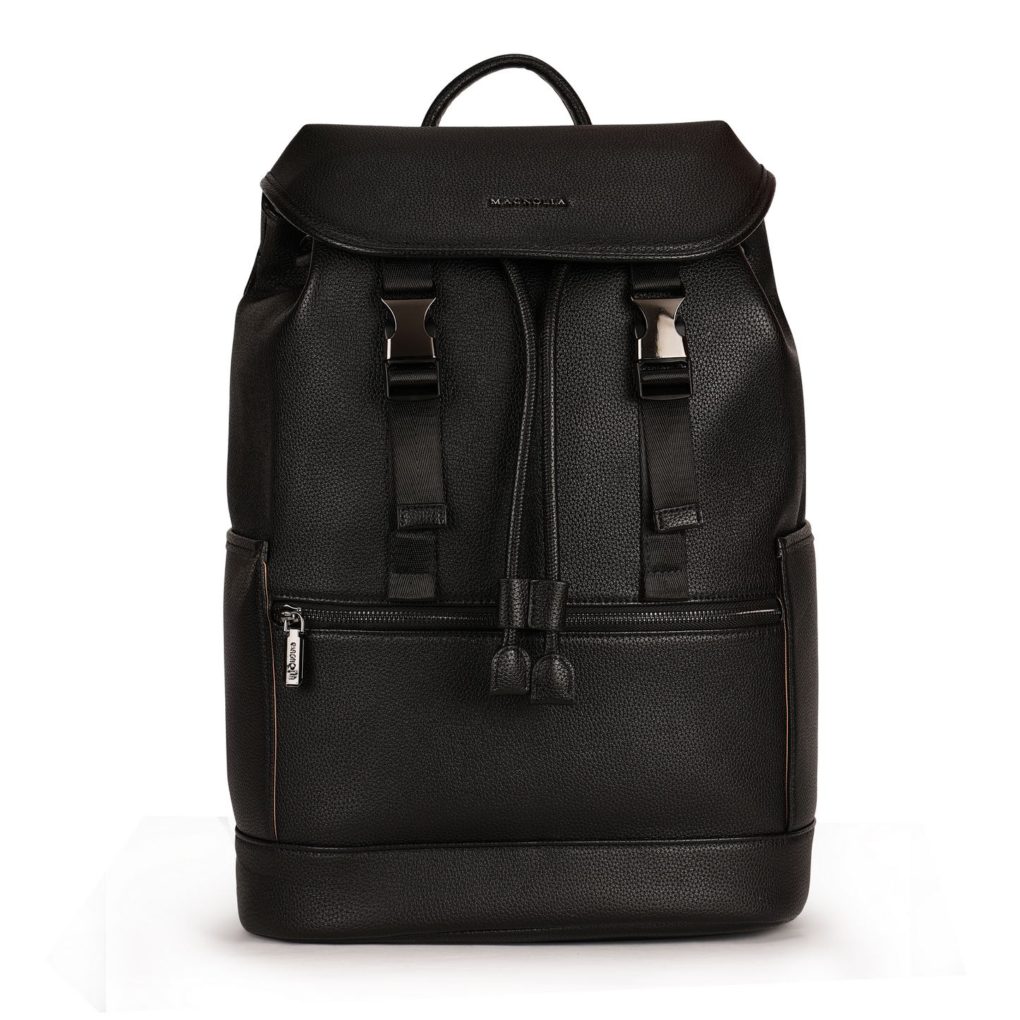 Magnolia PU Leather  Black Backpack