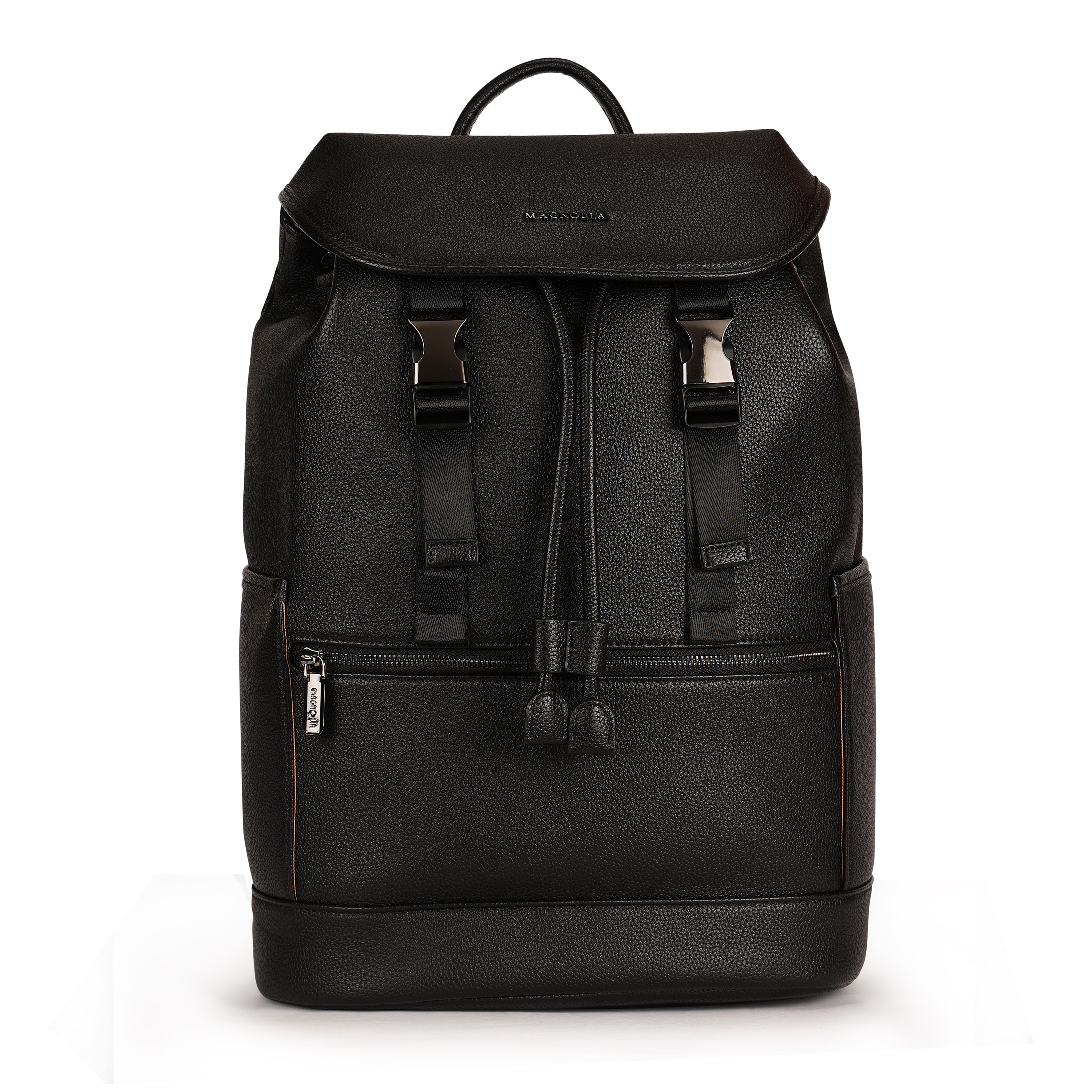 Magnolia PU Leather  Black Backpack