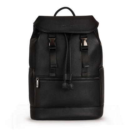 Magnolia PU Leather  Black Backpack
