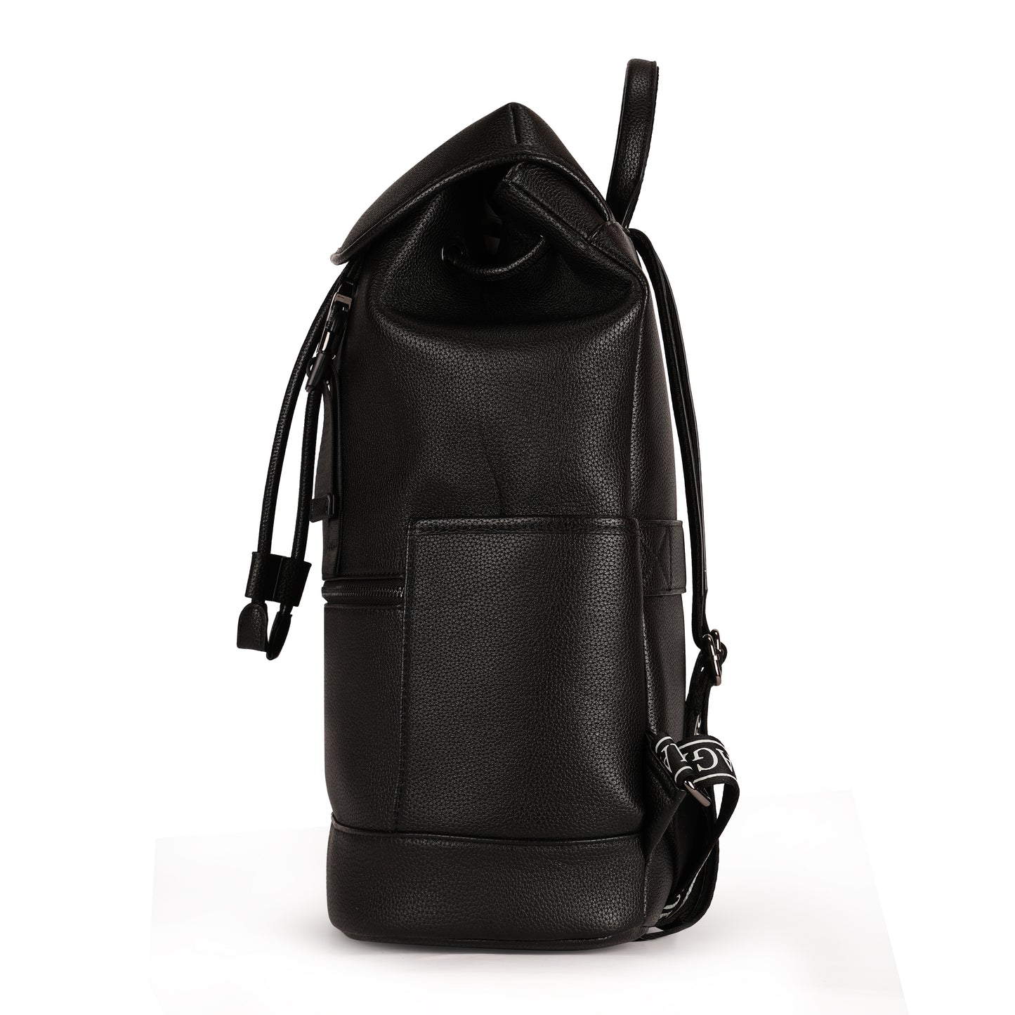 Magnolia PU Leather  Black Backpack