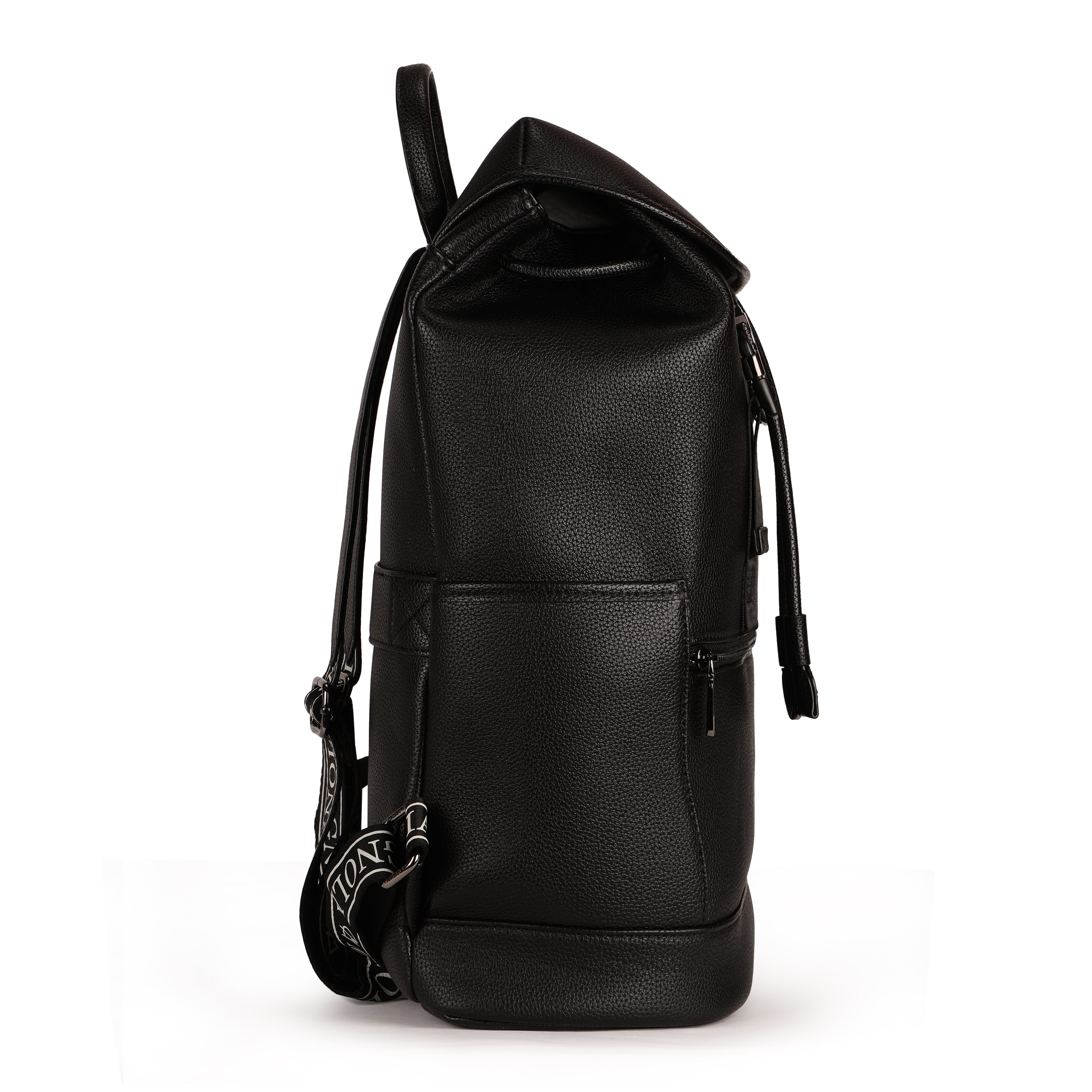 Magnolia PU Leather  Black Backpack