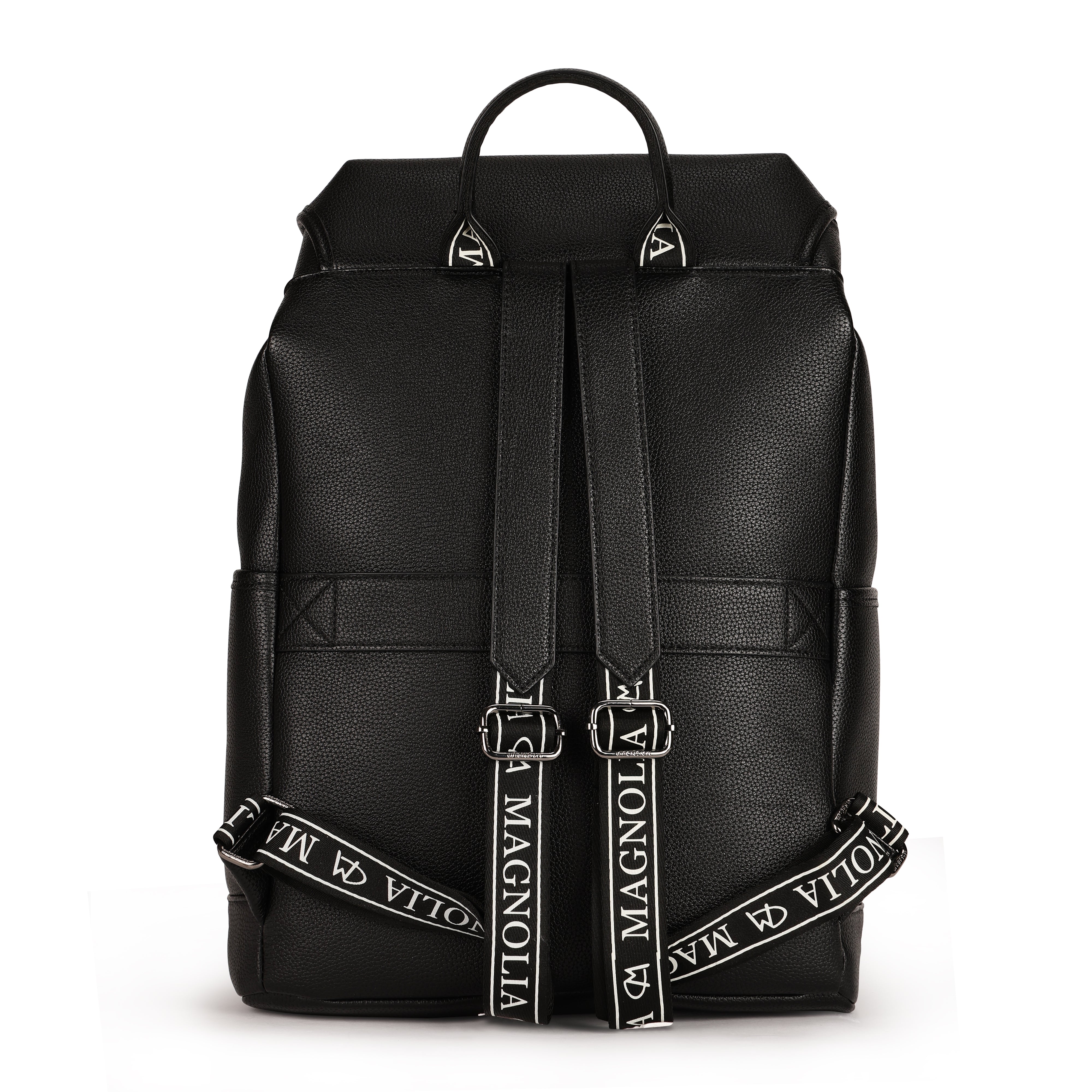 Magnolia PU Leather  Black Backpack