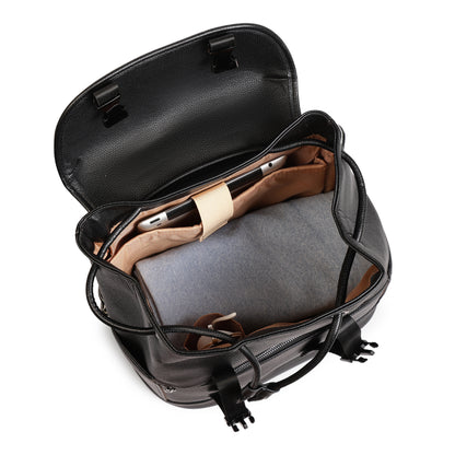 Magnolia PU Leather  Black Backpack