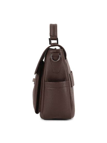 Magnolia Coffee PU Leather Solid One Size Women Laptop Bag