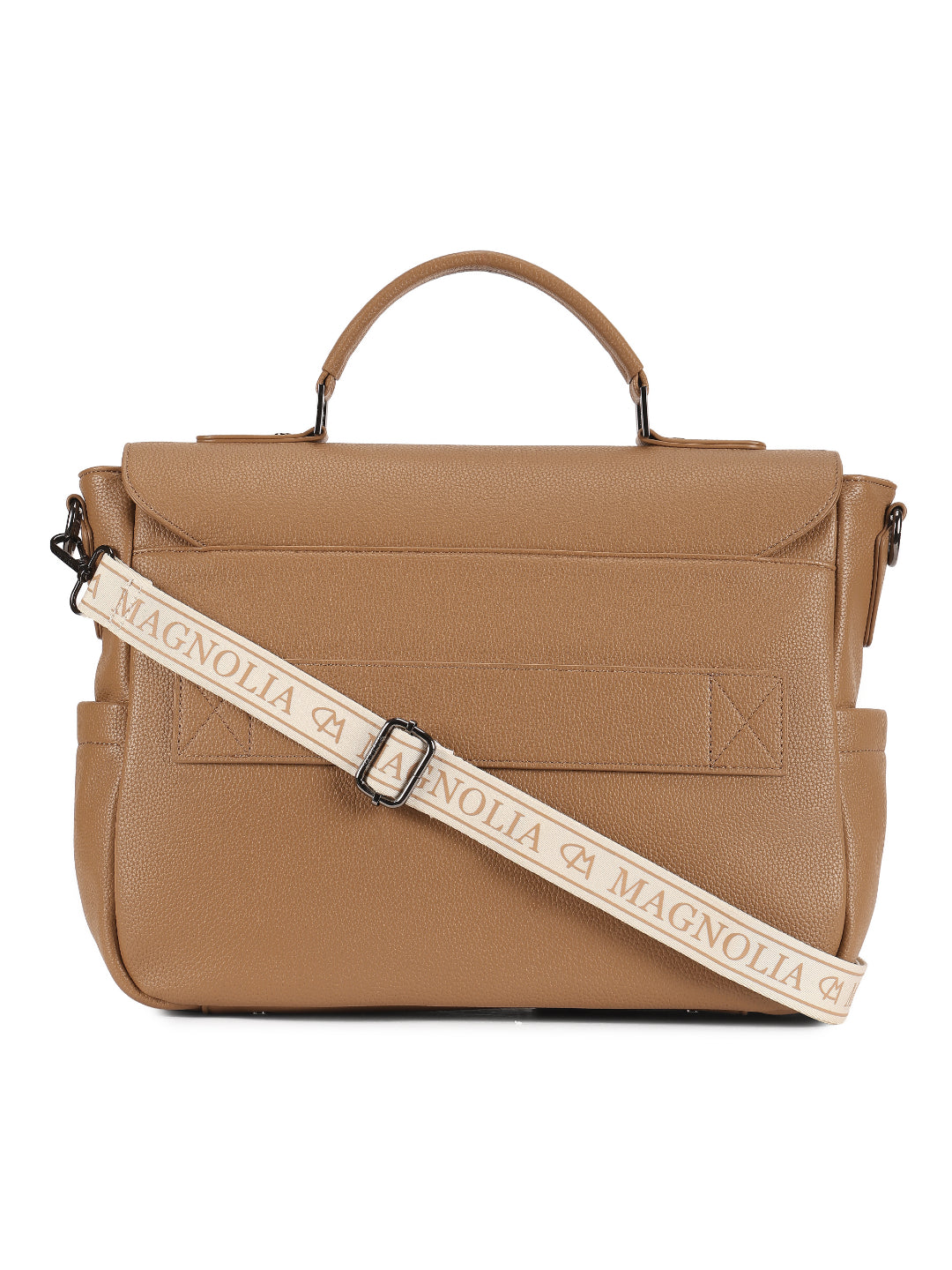 Magnolia Khaki PU Leather Solid One Size Women Laptop Bag