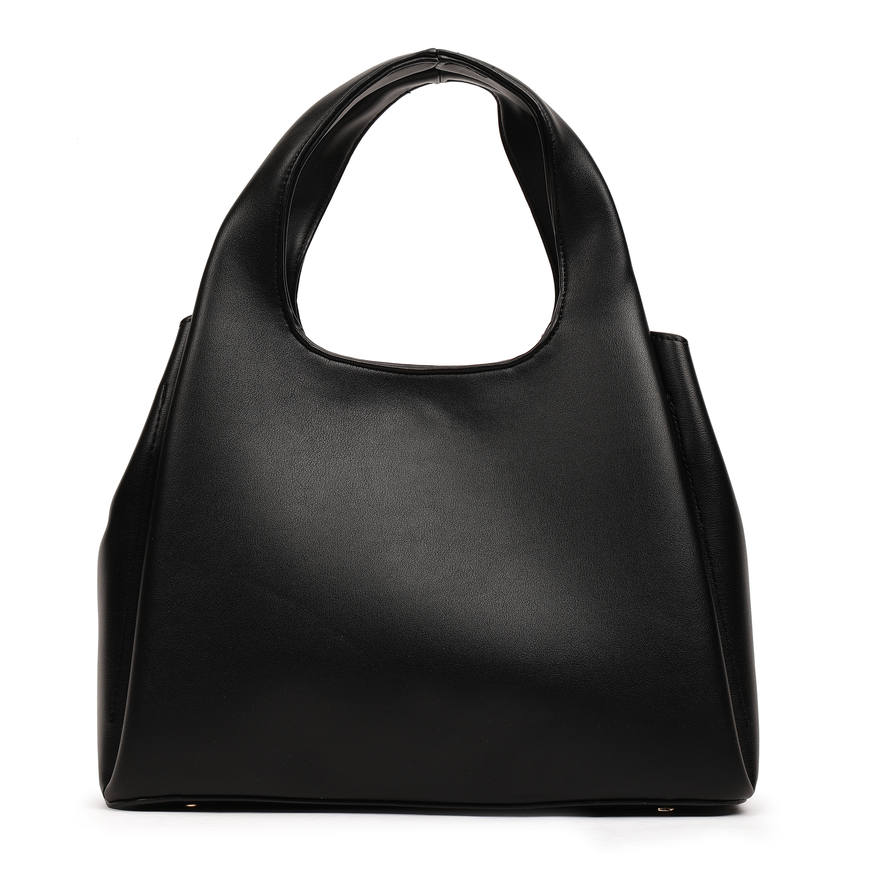 Magnolia PU Leather Women Embroidered Black Shoulder Bag