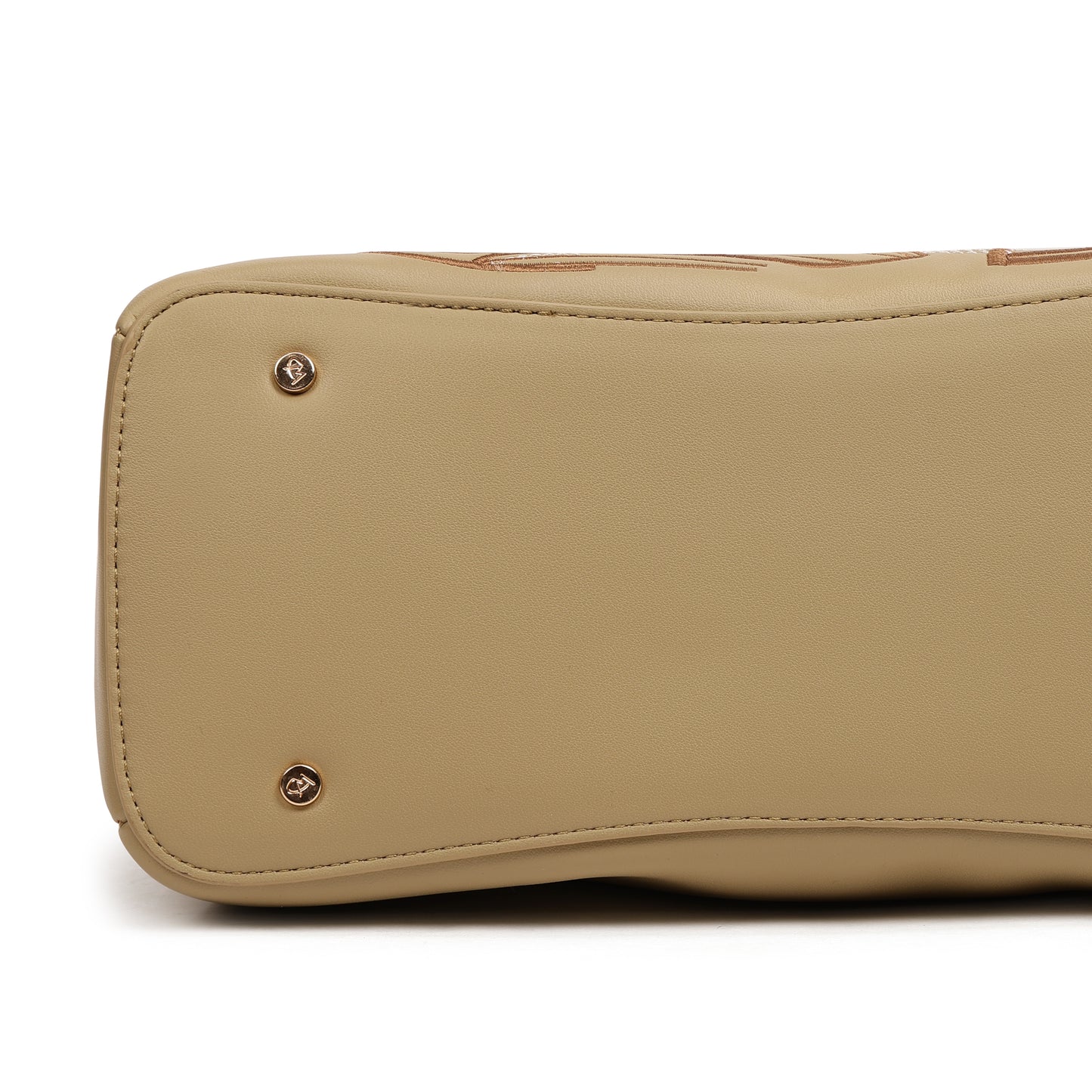 Magnolia PU Leather Women Embroidered Khaki Shoulder Bag