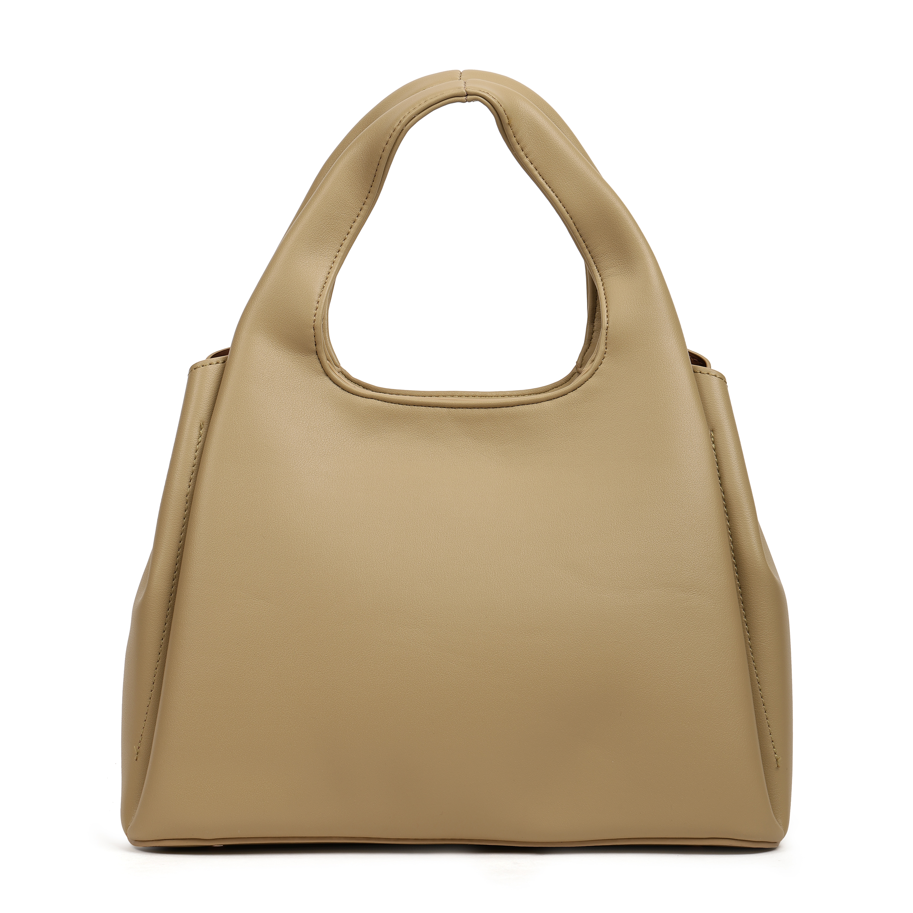 Magnolia PU Leather Women Embroidered Khaki Shoulder Bag