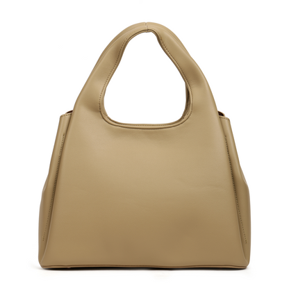 Magnolia PU Leather Women Embroidered Khaki Shoulder Bag