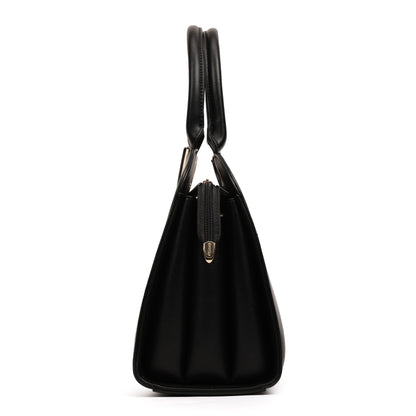 Magnolia PU Leather Women Embroidered Black Shoulder Bag
