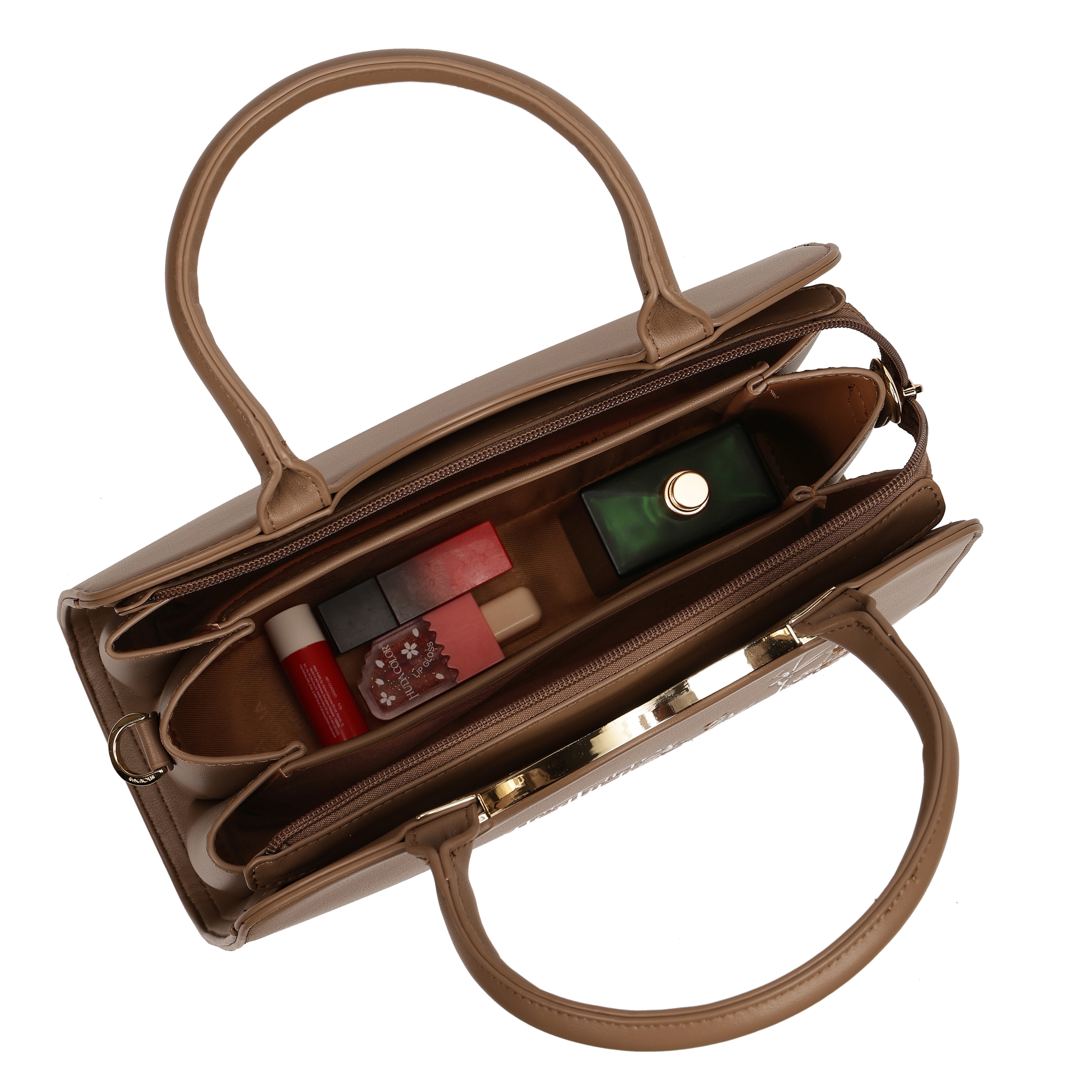 Magnolia PU Leather Women Embroidered Taupe Shoulder Bag