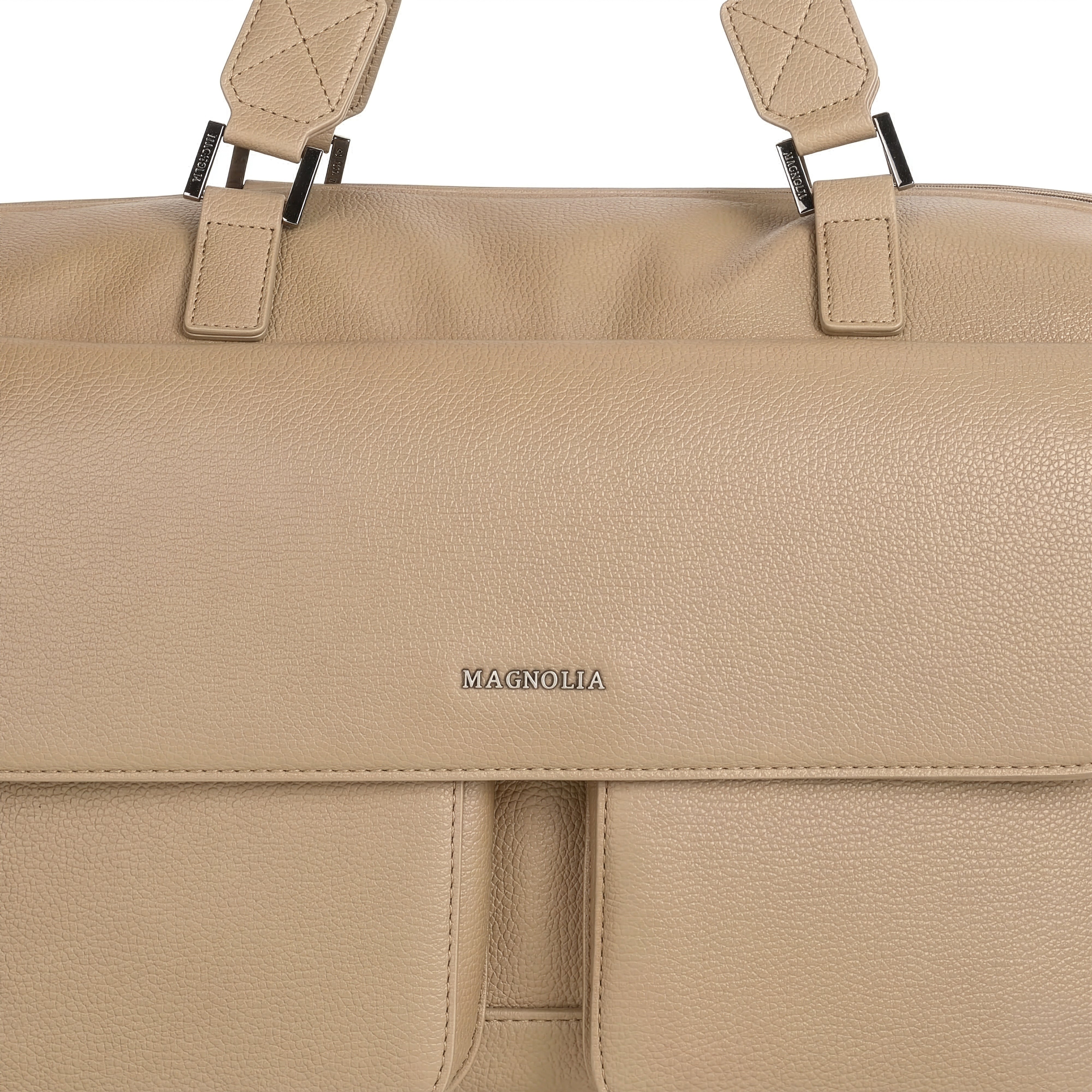 Magnolia PU Leather Women Beige Handbag