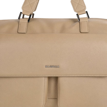 Magnolia PU Leather Women Beige Handbag