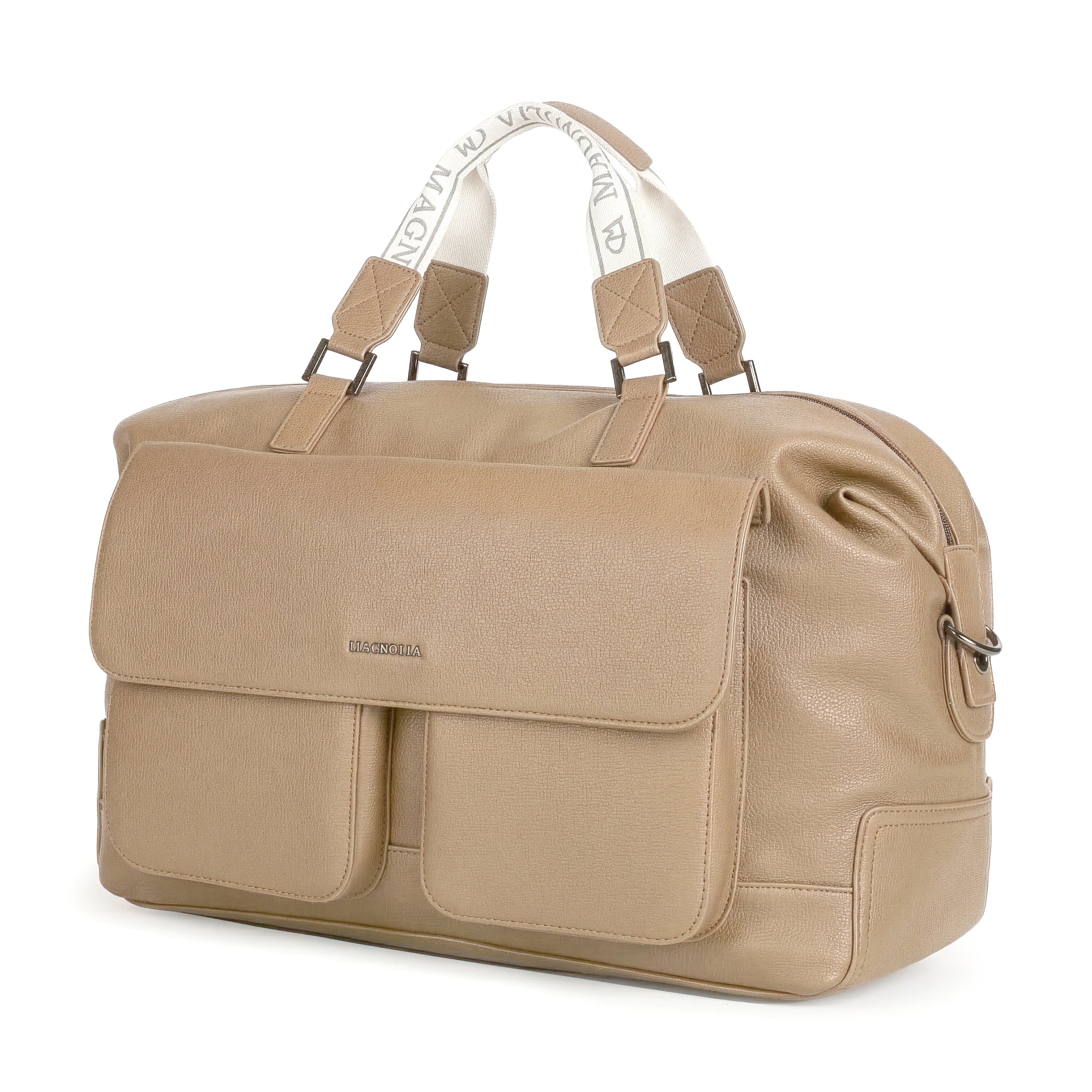 Magnolia PU Leather Women Beige Handbag