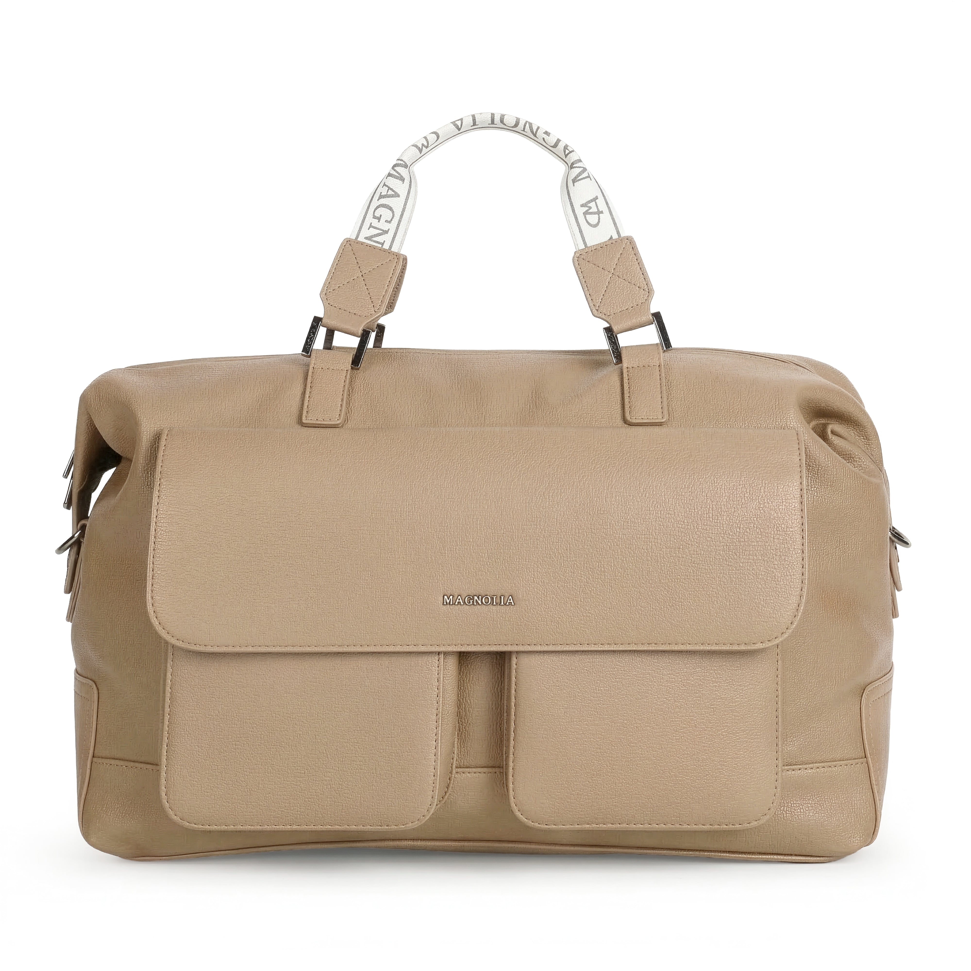 Magnolia PU Leather Women Beige Handbag