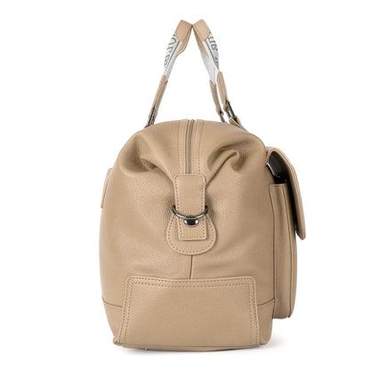 Magnolia PU Leather Women Beige Handbag