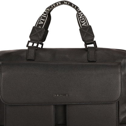 Magnolia PU Leather Women Black Handbag