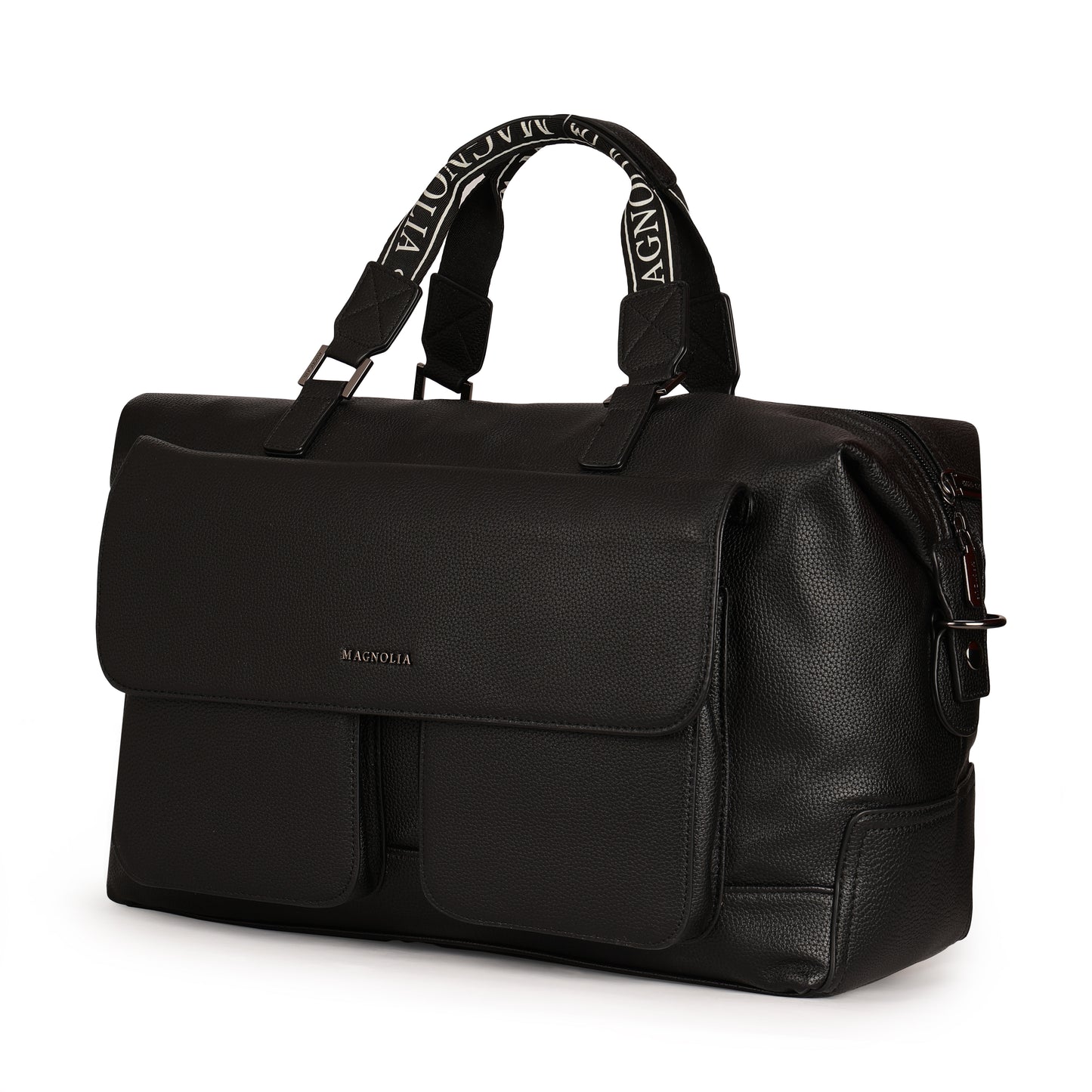 Magnolia PU Leather Women Black Handbag