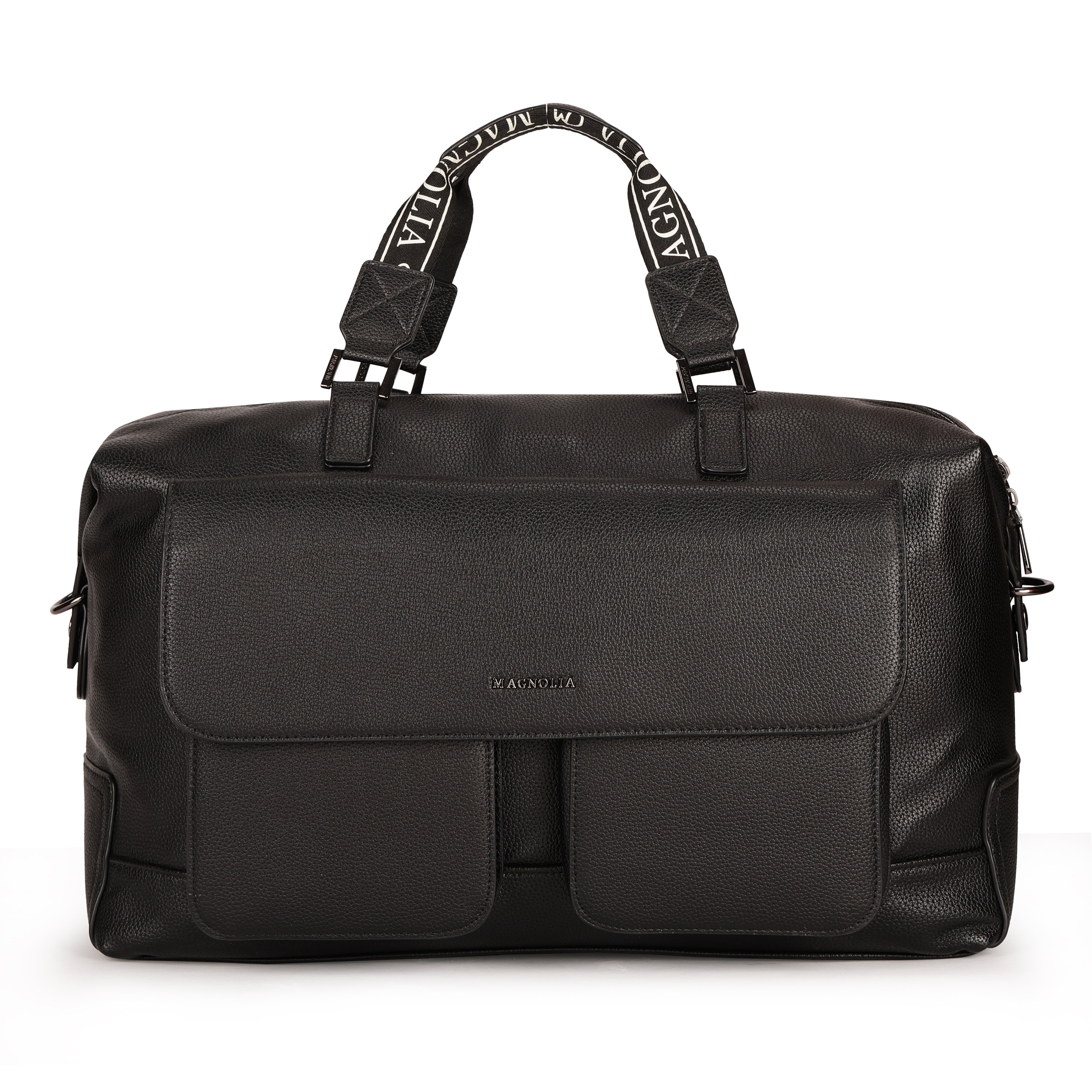 Magnolia PU Leather Women Black Handbag