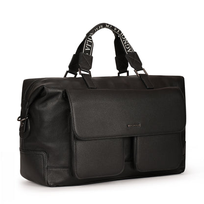 Magnolia PU Leather Women Black Handbag
