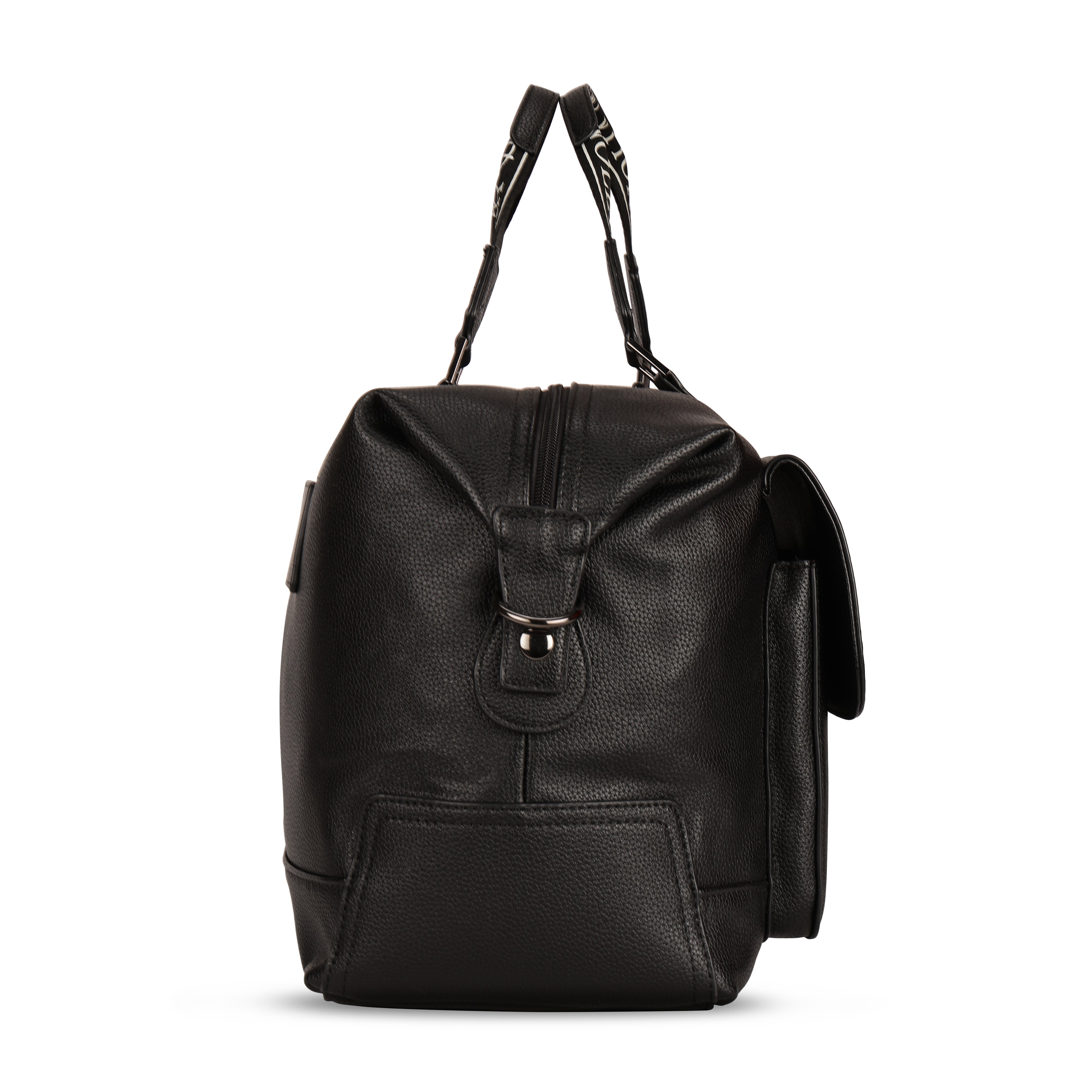 Magnolia PU Leather Women Black Handbag