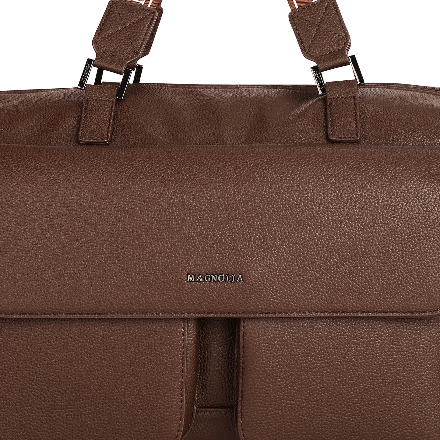 Magnolia PU Leather Women Brown Handbag