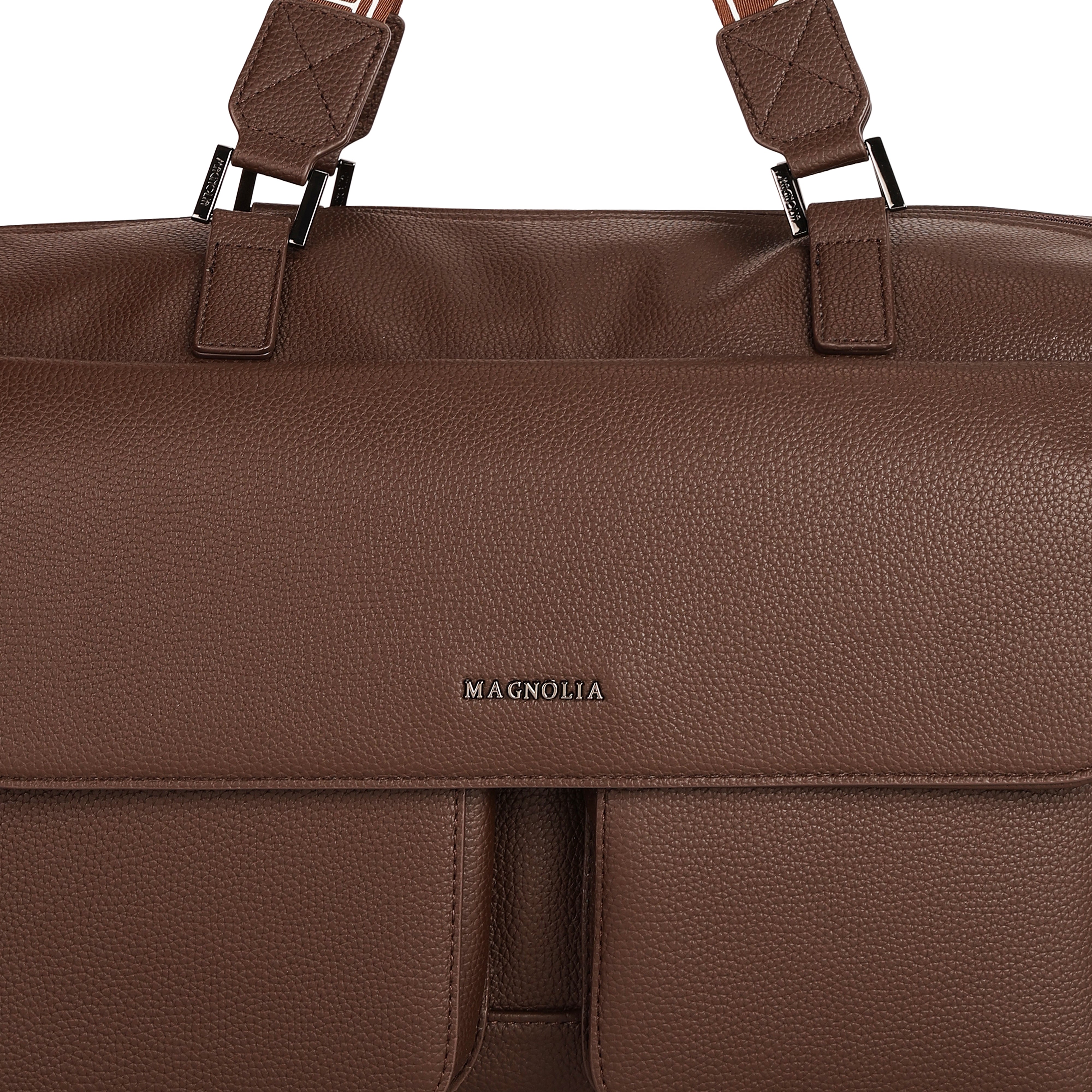 Magnolia PU Leather Women Brown Handbag