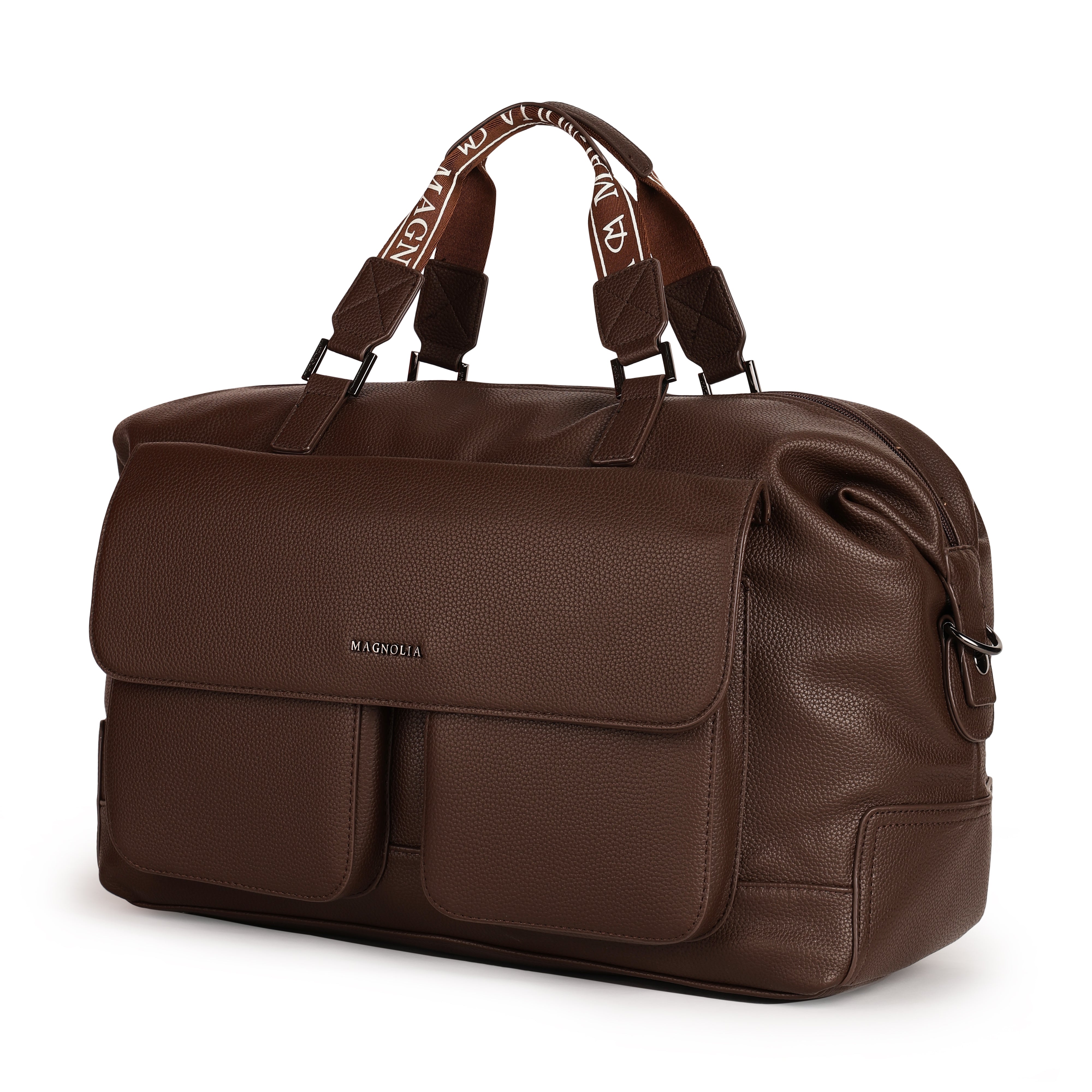 Magnolia PU Leather Women Brown Handbag