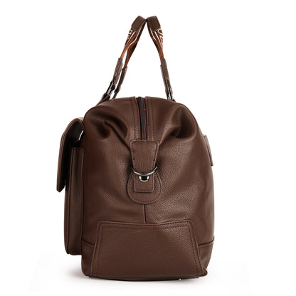Magnolia PU Leather Women Brown Handbag