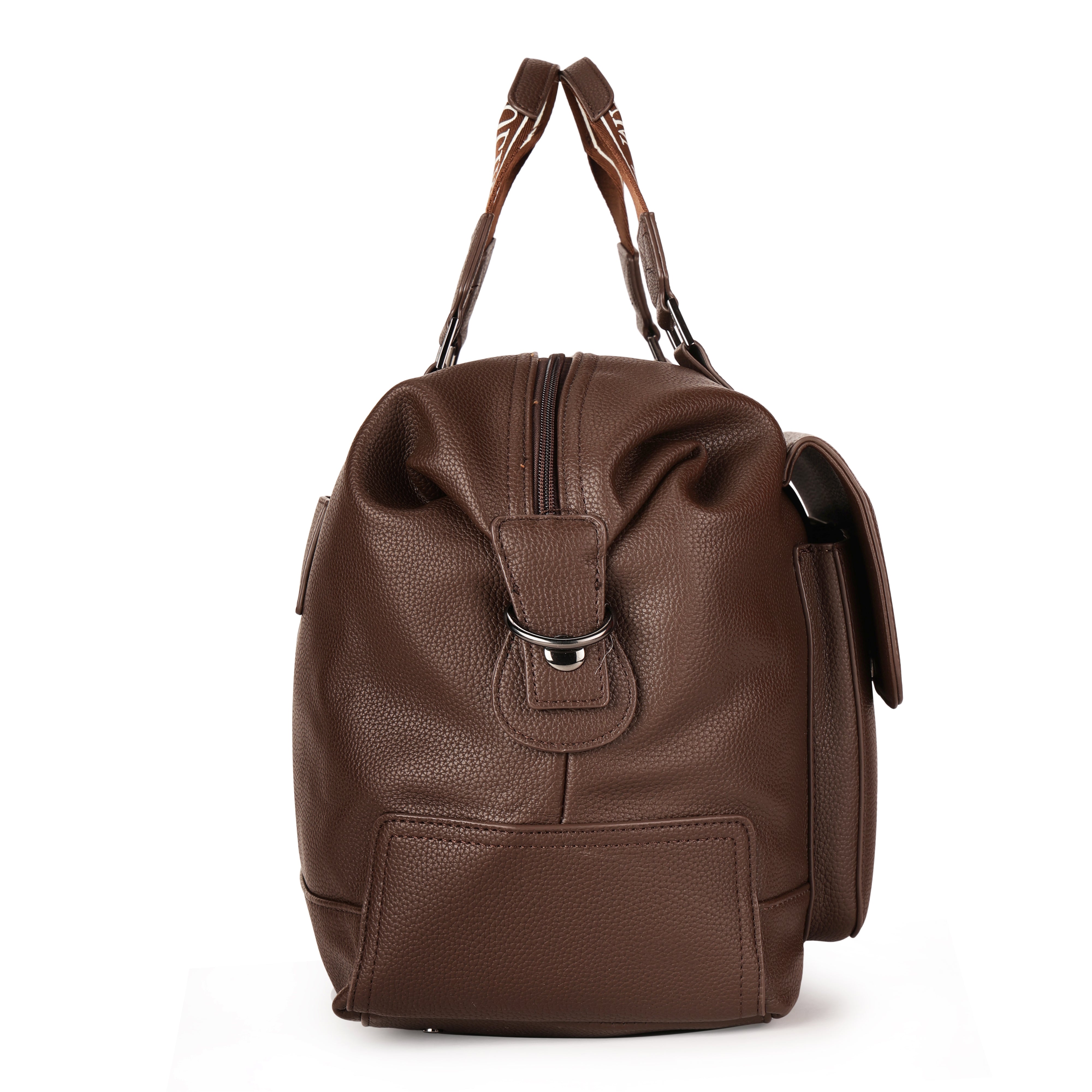 Magnolia PU Leather Women Brown Handbag